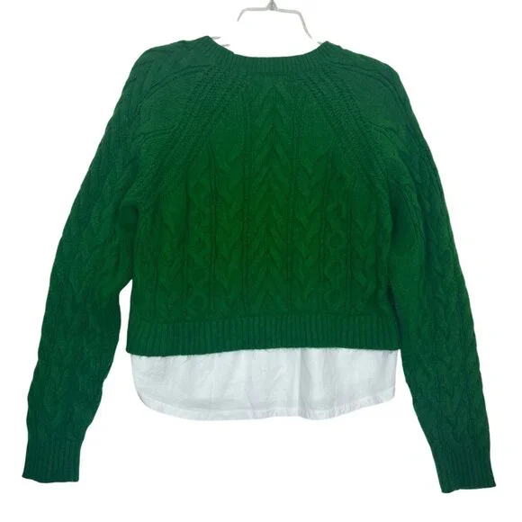 Maeve Green Cable Knit Sweater - Picture 9 of 11